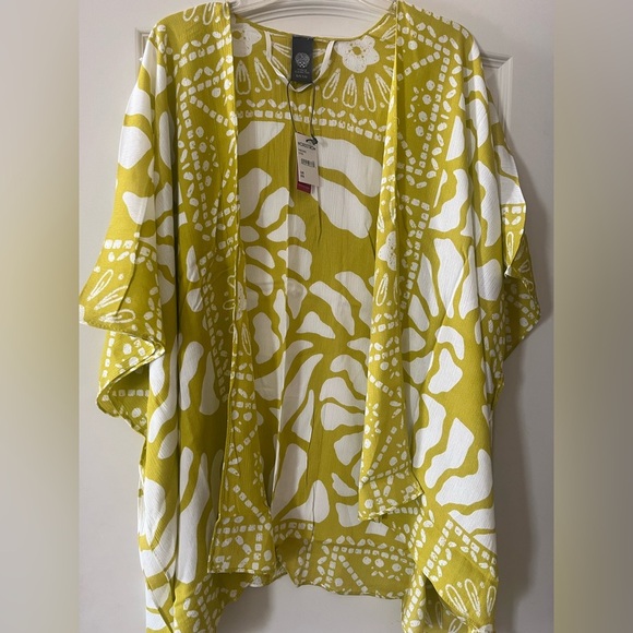 Vince Camuto Citron Floral Kimono Top Ruana, Open Wrap OSFM - Picture 13 of 16